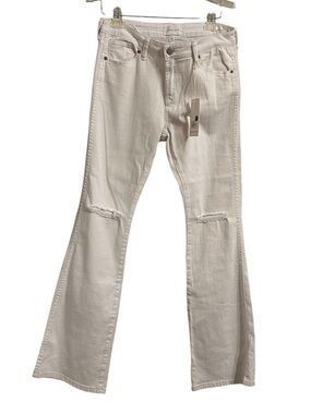 NEW DEAR JOHN DENIM Jaxtyn Highrise Bootcut Jeans In Optic White Size 29